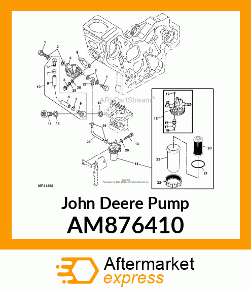 FEED PUMP ASSEMBLY, F.O. AM876410