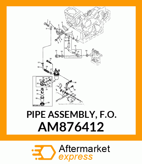 PIPE ASSEMBLY, F.O. AM876412