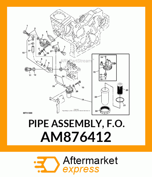 PIPE ASSEMBLY, F.O. AM876412