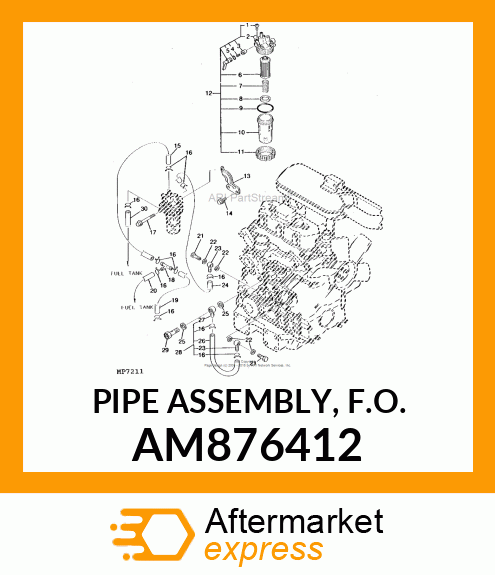 PIPE ASSEMBLY, F.O. AM876412