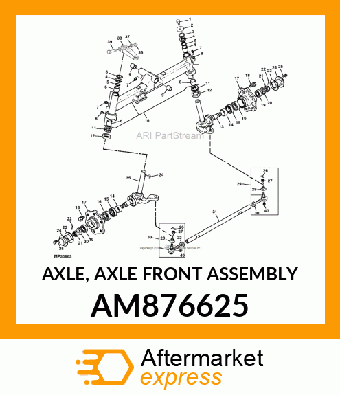 AXLE ASSY, FRONT AM876625
