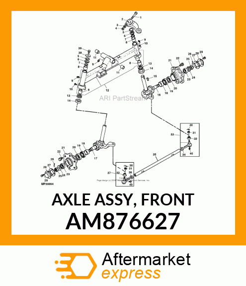 AXLE ASSY, FRONT AM876627