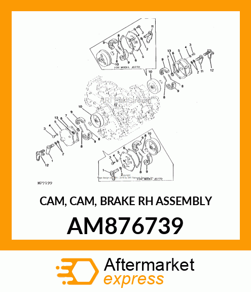 CAM, CAM, BRAKE RH ASSEMBLY AM876739