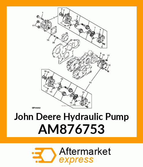 PUMP, HYDRAULIC AM876753