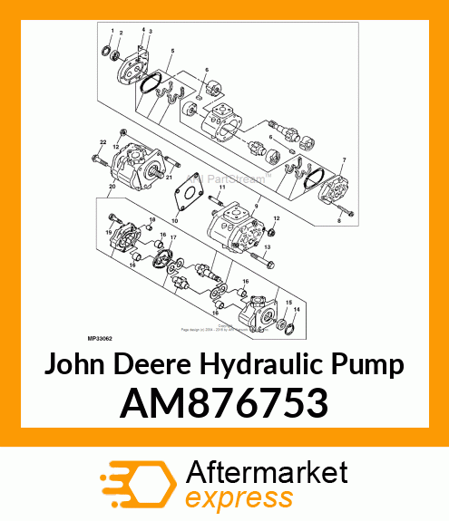 PUMP, HYDRAULIC AM876753