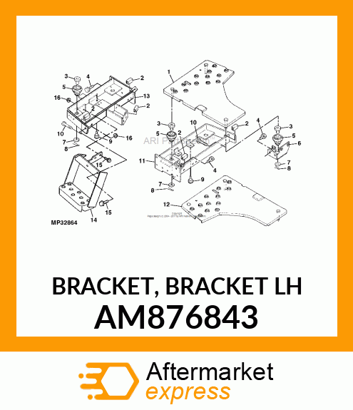 BRACKET, BRACKET LH AM876843