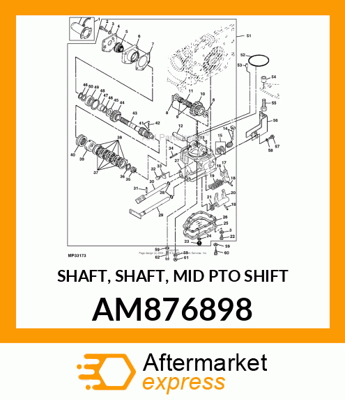 SHAFT, SHAFT, MID PTO SHIFT AM876898