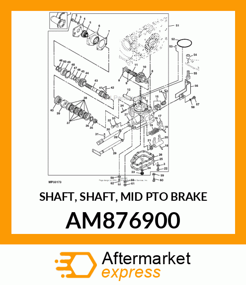 SHAFT, SHAFT, MID PTO BRAKE AM876900