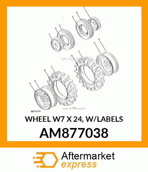 WHEEL W7 X 24, W/LABELS AM877038