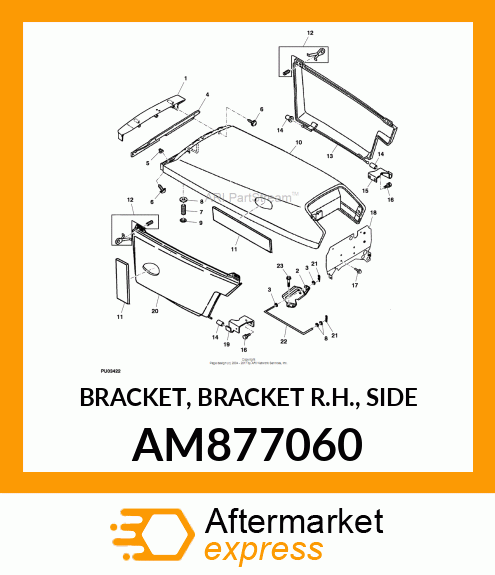 BRACKET, BRACKET R.H., SIDE AM877060