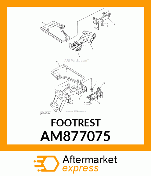 FOOTREST, FOOTREST, WELDED LH AM877075