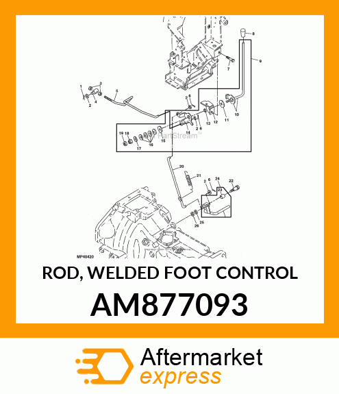 ROD, WELDED FOOT CONTROL AM877093