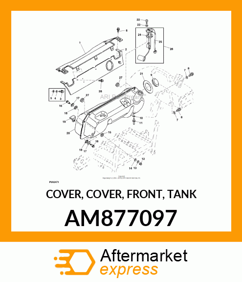 COVER, COVER, FRONT, TANK AM877097