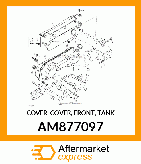 COVER, COVER, FRONT, TANK AM877097