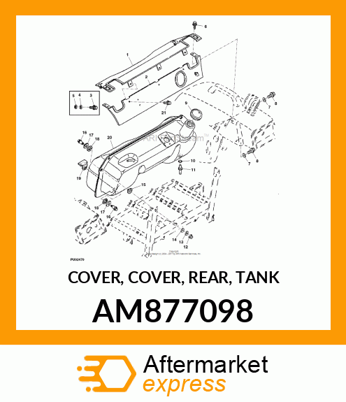 COVER, COVER, REAR, TANK AM877098