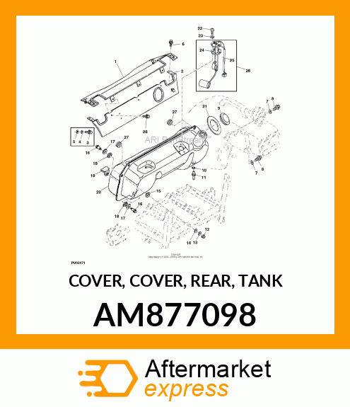 COVER, COVER, REAR, TANK AM877098