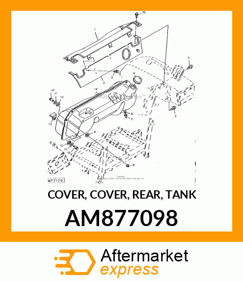 COVER, COVER, REAR, TANK AM877098