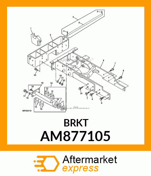 BRACKET, WELDED WEIGHT AM877105