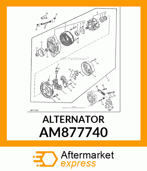 ALTERNATOR ASSEMBLY12V AM877740