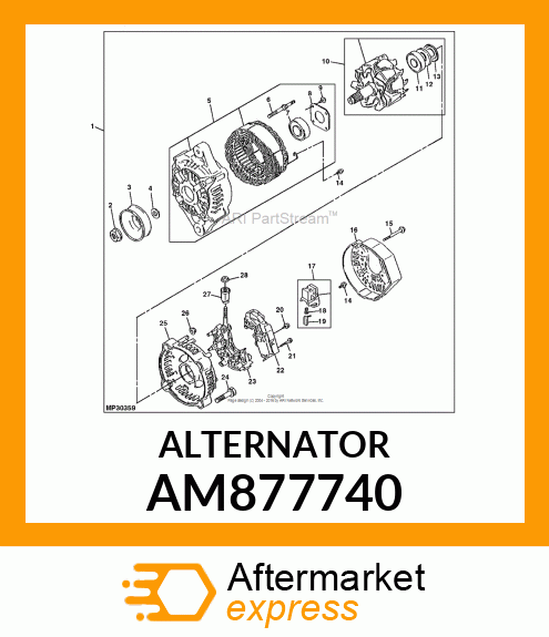 ALTERNATOR ASSEMBLY12V AM877740