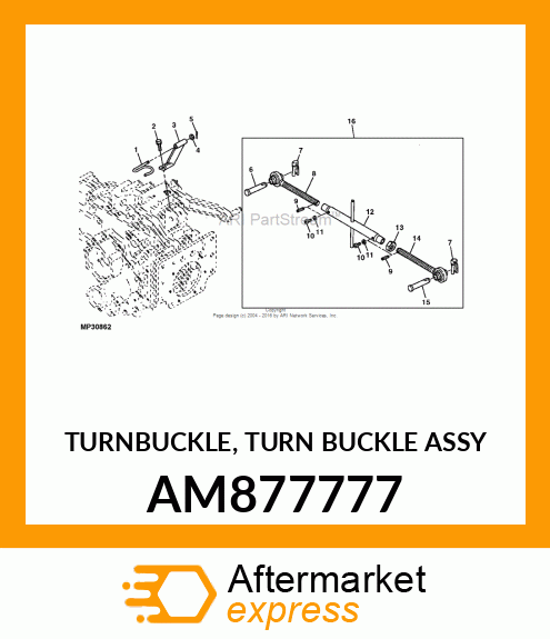 TURNBUCKLE, TURN BUCKLE ASSY AM877777