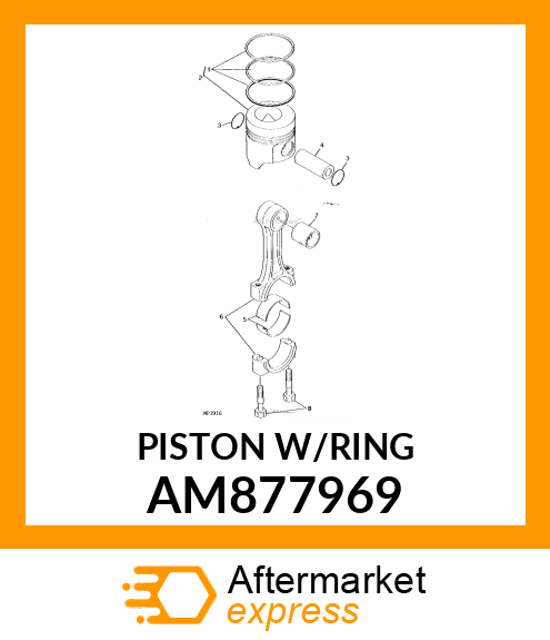 PISTON W/RING AM877969