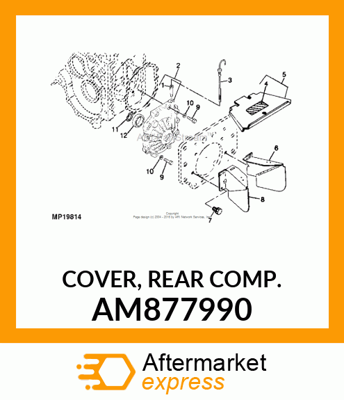 COVER, COVER, REAR COMP. AM877990