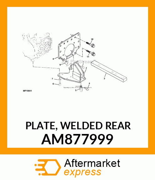 PLATE, WELDED REAR AM877999