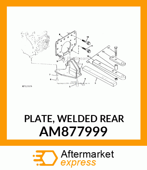 PLATE, WELDED REAR AM877999