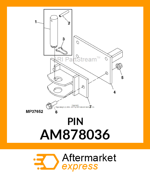 QUICK LOCK PIN, PIN, FRONT HITCH AM878036