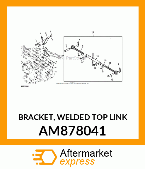 BRACKET, WELDED TOP LINK AM878041