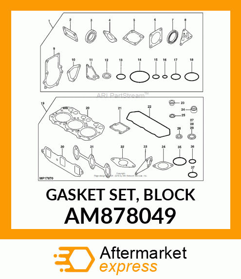 GASKET SET, BLOCK AM878049