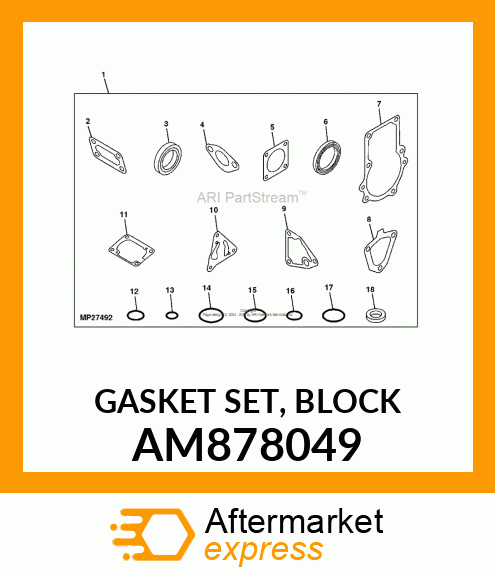 GASKET SET, BLOCK AM878049