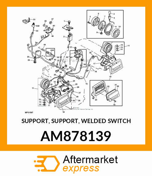 SUPPORT, SUPPORT, WELDED SWITCH AM878139