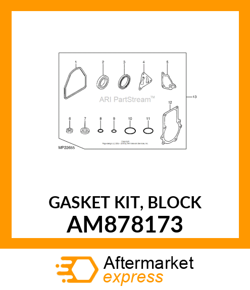 GASKET KIT, BLOCK AM878173