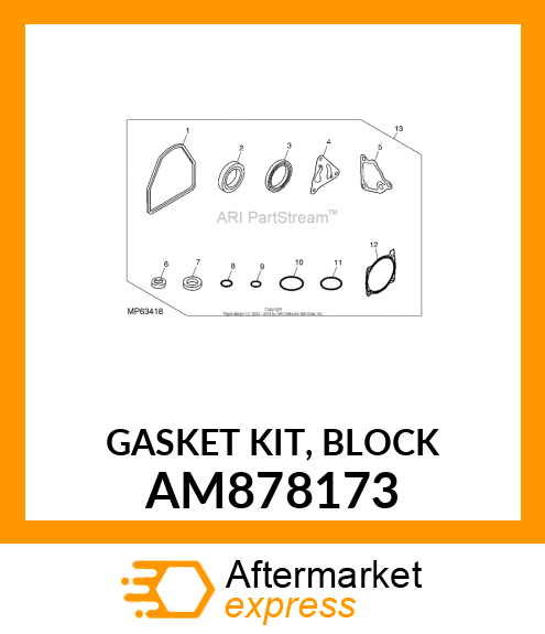 GASKET KIT, BLOCK AM878173