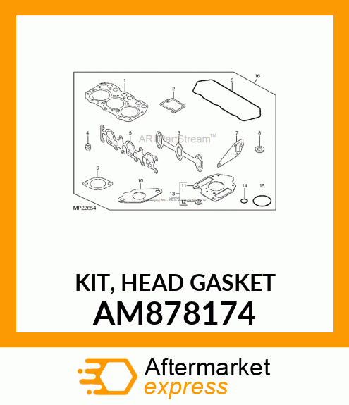 KIT, HEAD GASKET AM878174