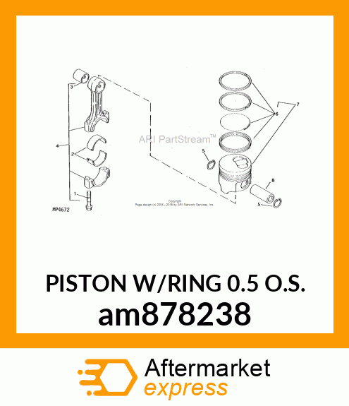 PISTON W/RING 0.5 O.S. am878238