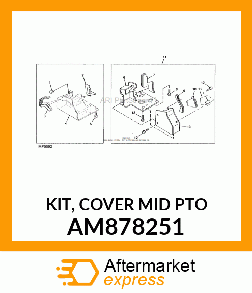 KIT, COVER MID PTO AM878251