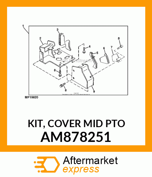 KIT, COVER MID PTO AM878251