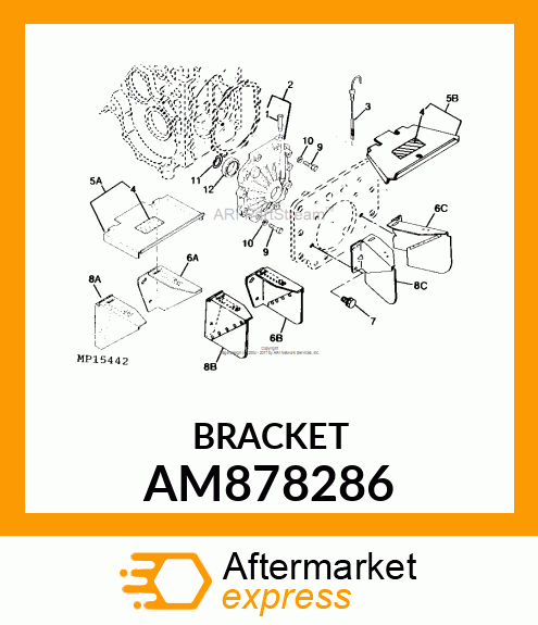 BRACKET, BRACKET, RIVETED RH PTO AM878286