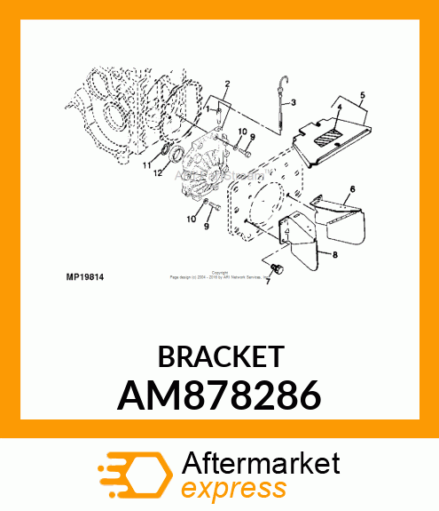 BRACKET, BRACKET, RIVETED RH PTO AM878286