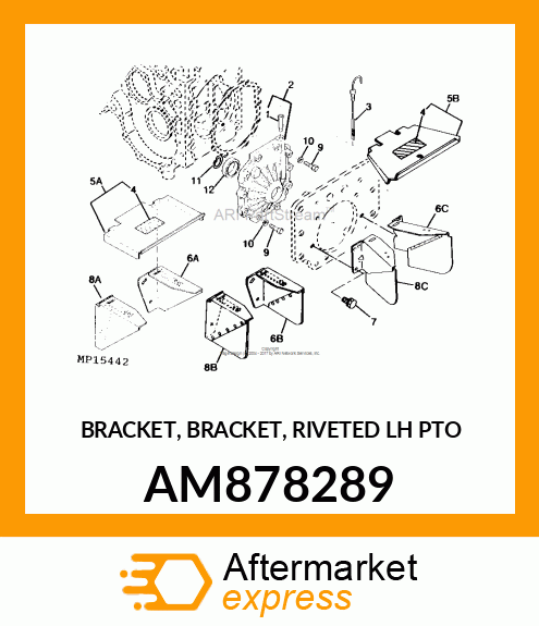 BRACKET, BRACKET, RIVETED LH PTO AM878289
