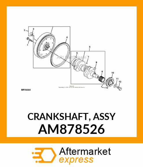 CRANKSHAFT, ASSY AM878526