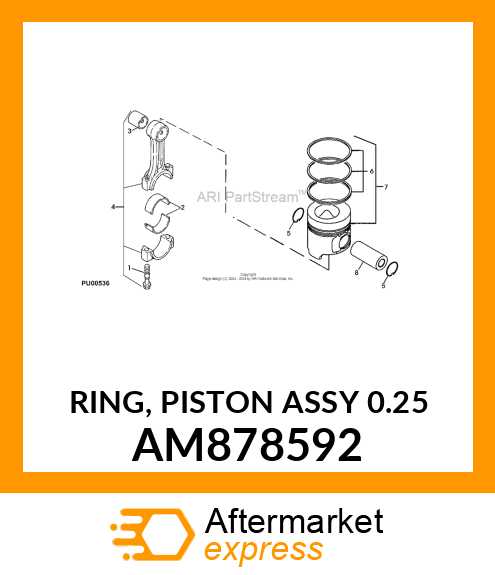 RING, PISTON ASSY 0.25 AM878592