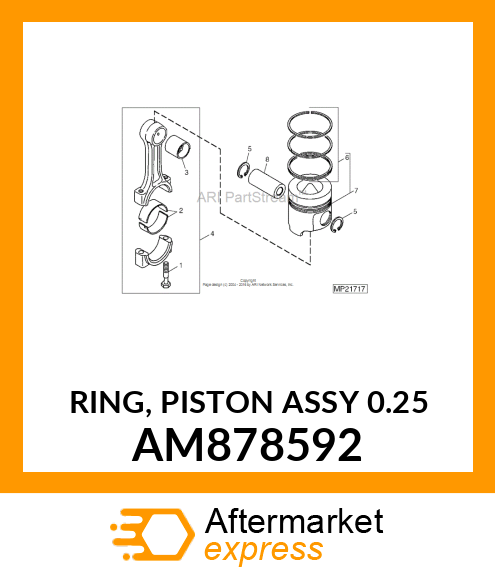 RING, PISTON ASSY 0.25 AM878592