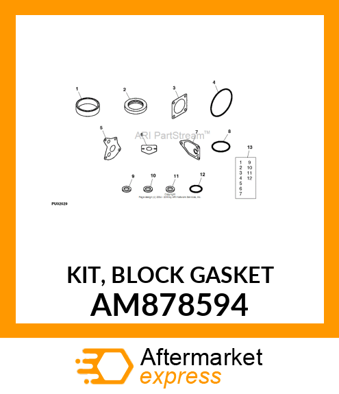 KIT, BLOCK GASKET AM878594