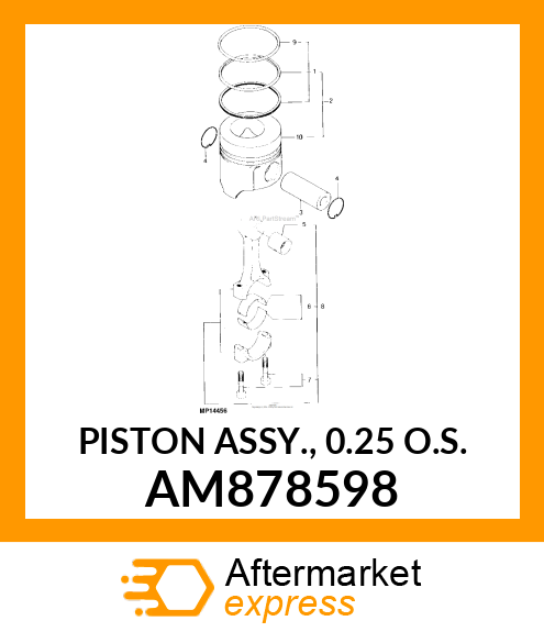 PISTON ASSY., 0.25 O.S. AM878598