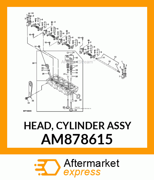 CYLINDER HEAD, HEAD, CYLINDER ASSY AM878615