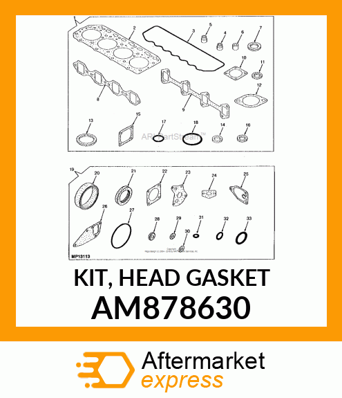KIT, HEAD GASKET AM878630